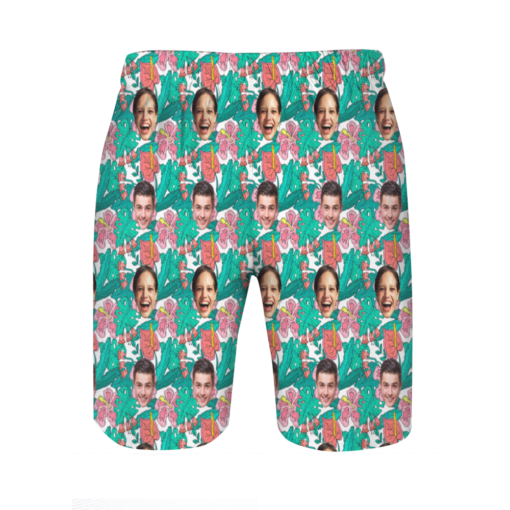 Personalized Picture Men's Beach Shorts Captivating Present for Dear Boyfriend