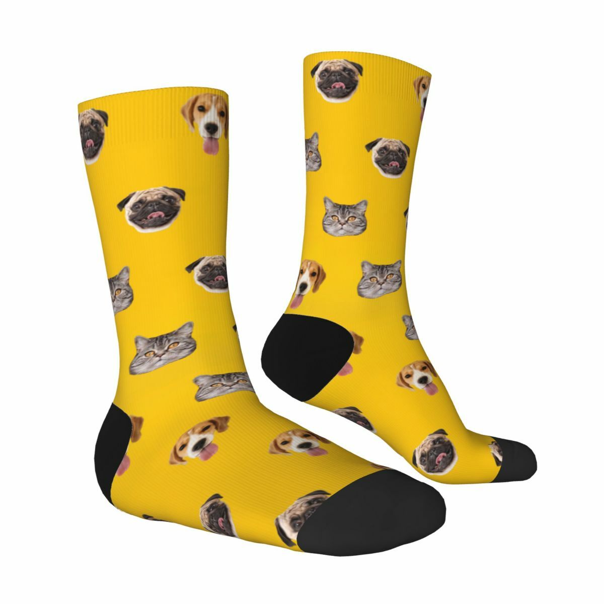Calzini personalizzati con foto multiple di animali domestici Calzini divertenti a metà polpaccio