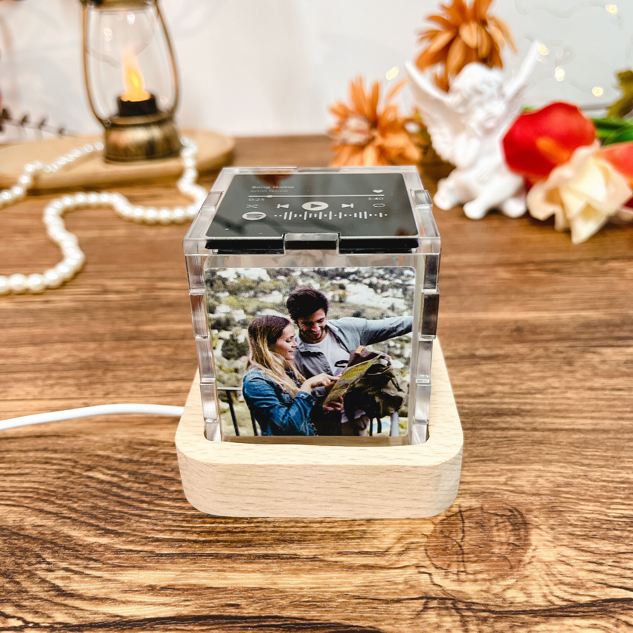 Personalized Spotify Code Acrylic Cube Lamp Creative Gift for Couples
