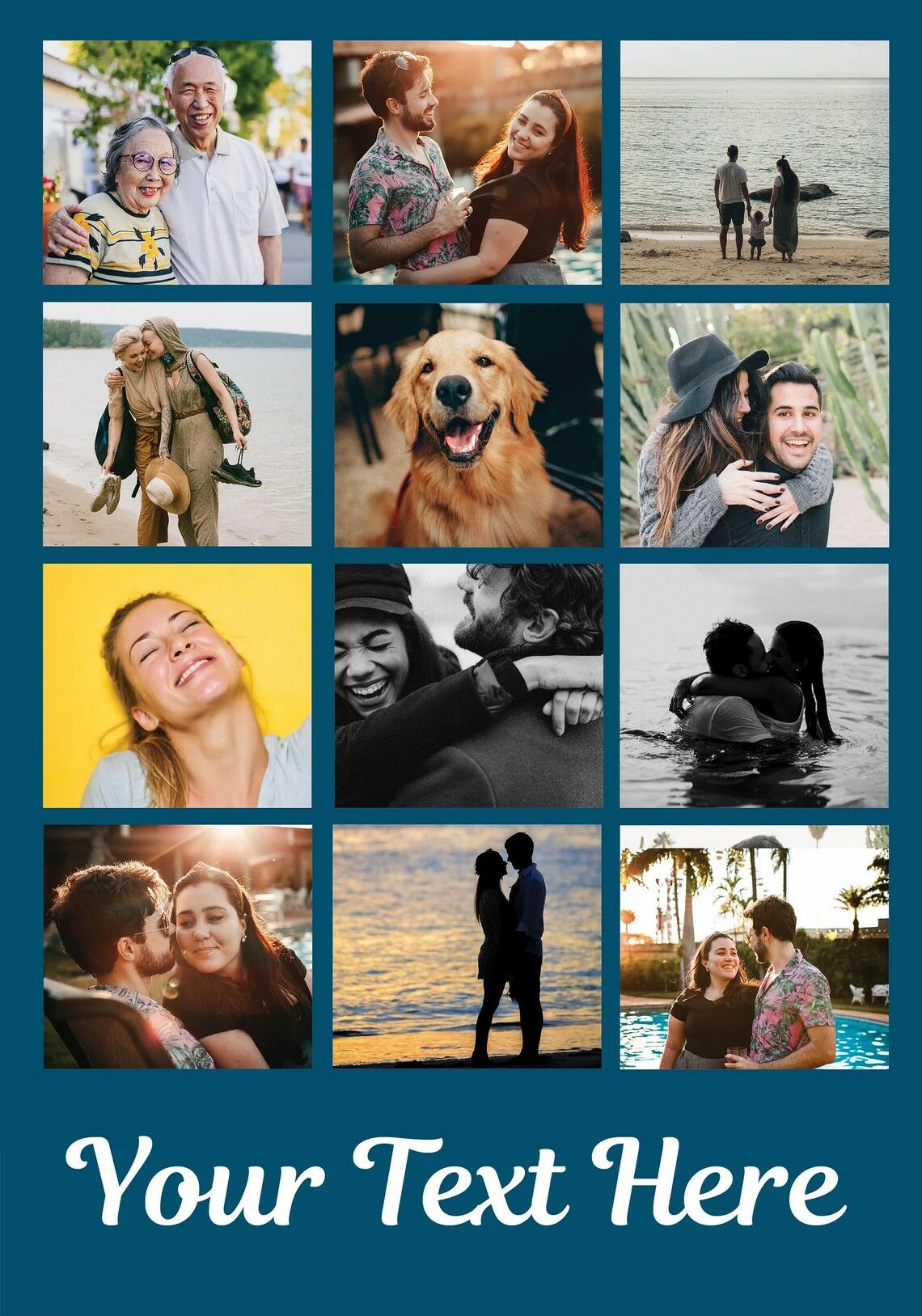 Personalized 12 Photos Collage Throw Blanket Heartwarming Gift