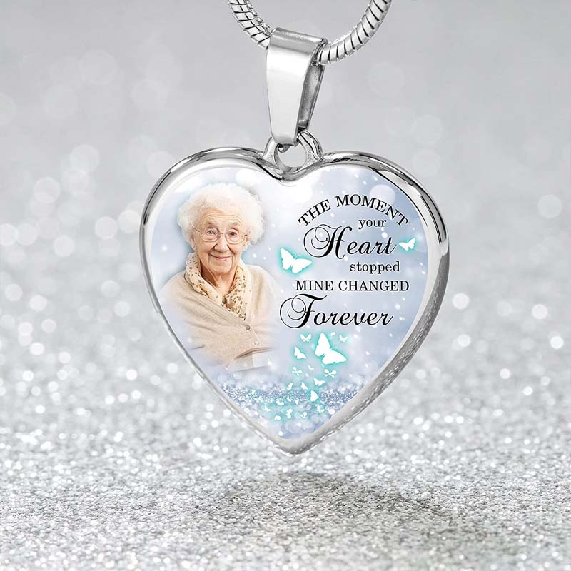 "The Moment Your Heart Stopped" Custom Photo Necklace
