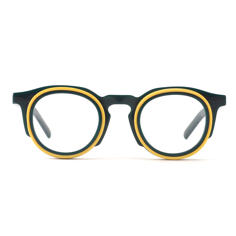 Zamin Round Green Glasses