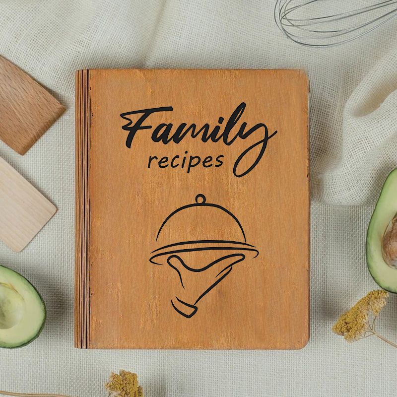 Personalized Recipe Book Simple And Elegant Kitchen Supplies Cover Design Gift for Family