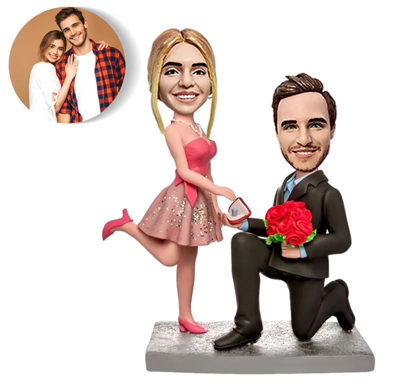 Personalized Bobbleheads Make a Sweet Gift for Proposing Couples