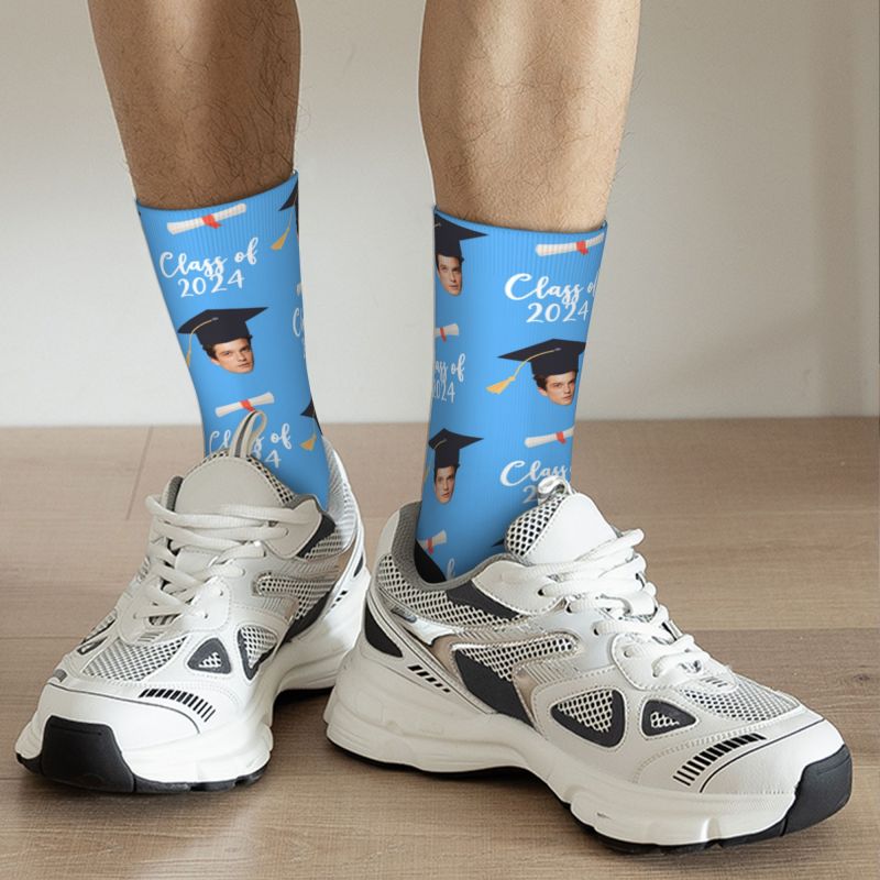 Customized Face Socks Multiple Colors Best Graduation Gift for Friends