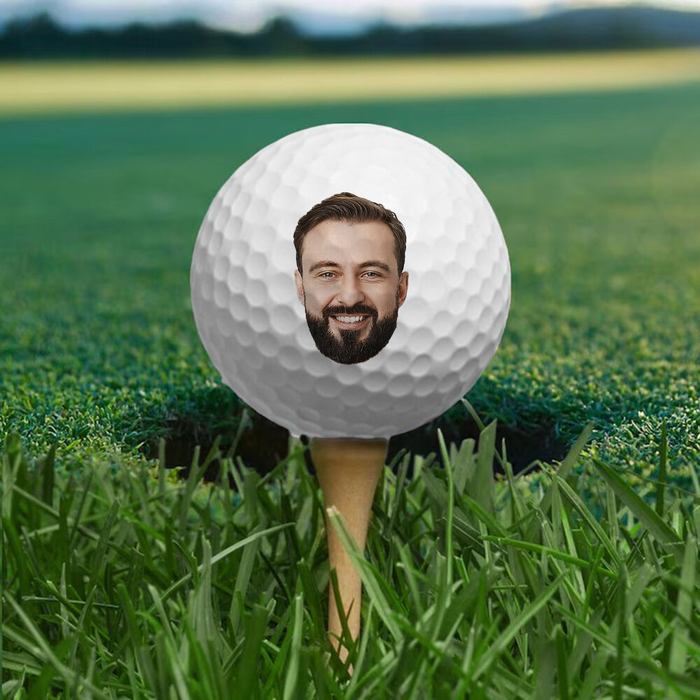 "Best Dad Ever" Custom Face Golf Balls Set of 3 Father's Day Birthday Gift for Dad