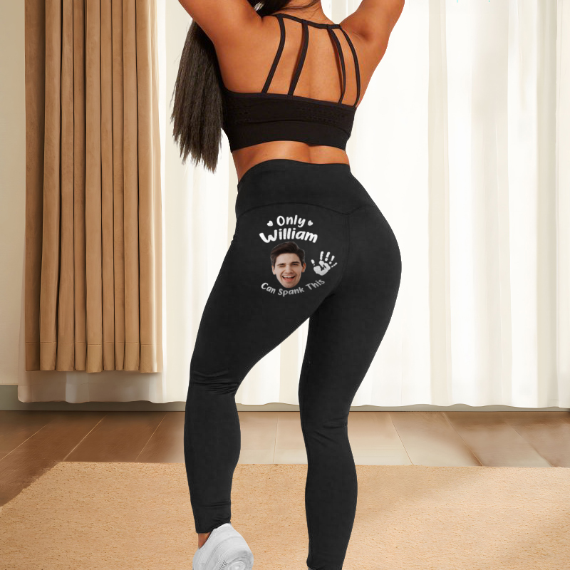 名入れ イラスト 顔写真 レギンス ヨガ ランニング ストレッチ オーダーメイド