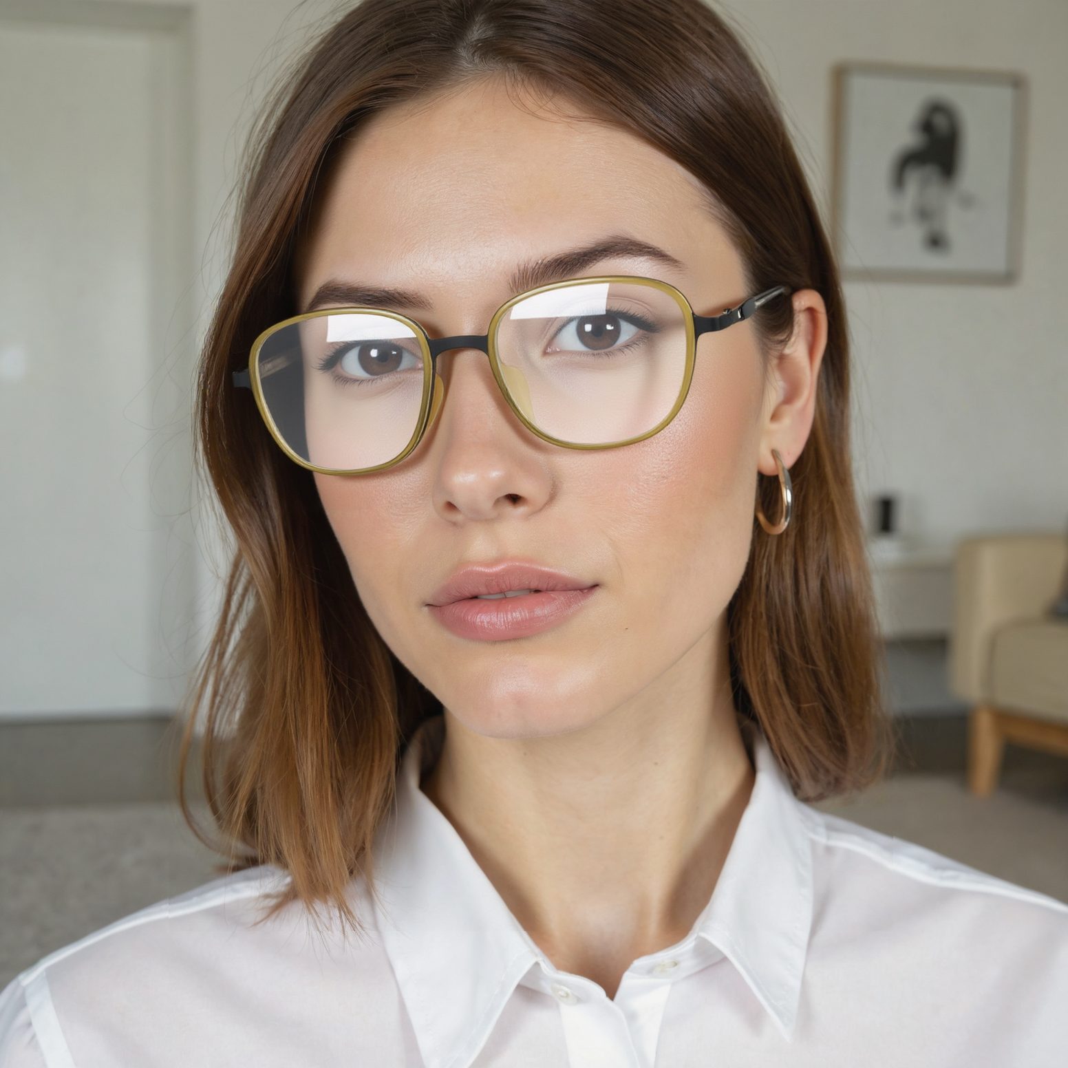 Marjorie Rechteckige Grüne Brille