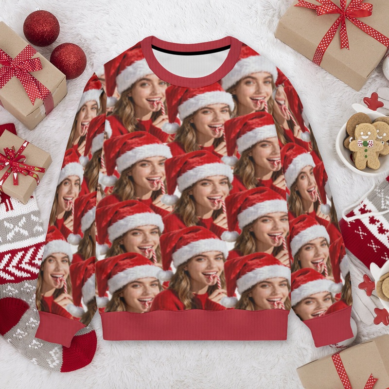 オリジナル 写真入れ セーター クリスマス柄