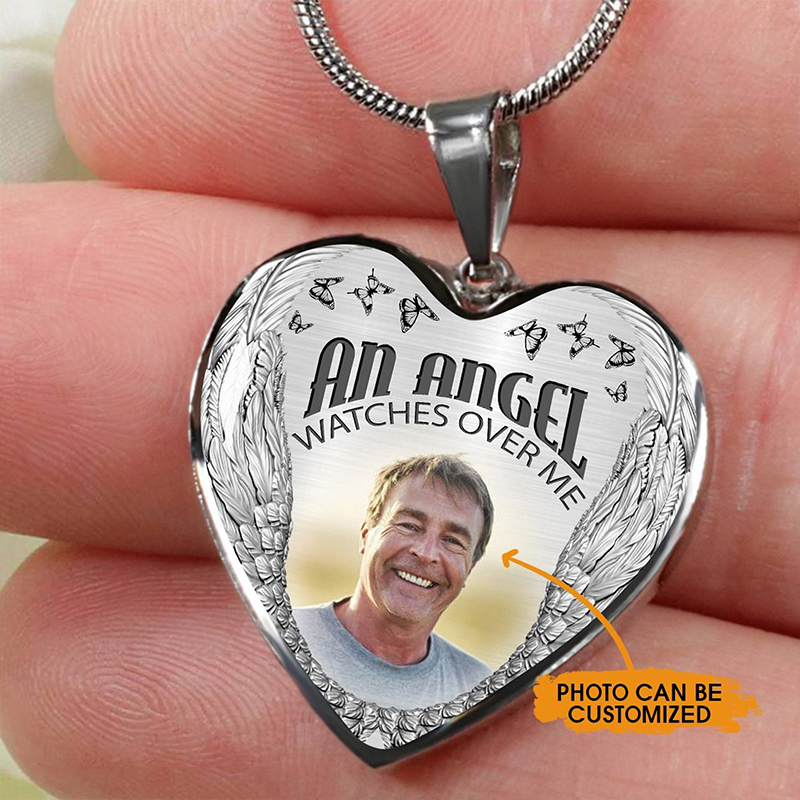 "An Angel Watches Over Me" Collana Con Foto