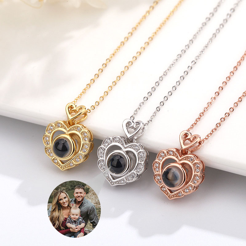 Collane Proiezione Foto Dentro con Ciondolo Cuore