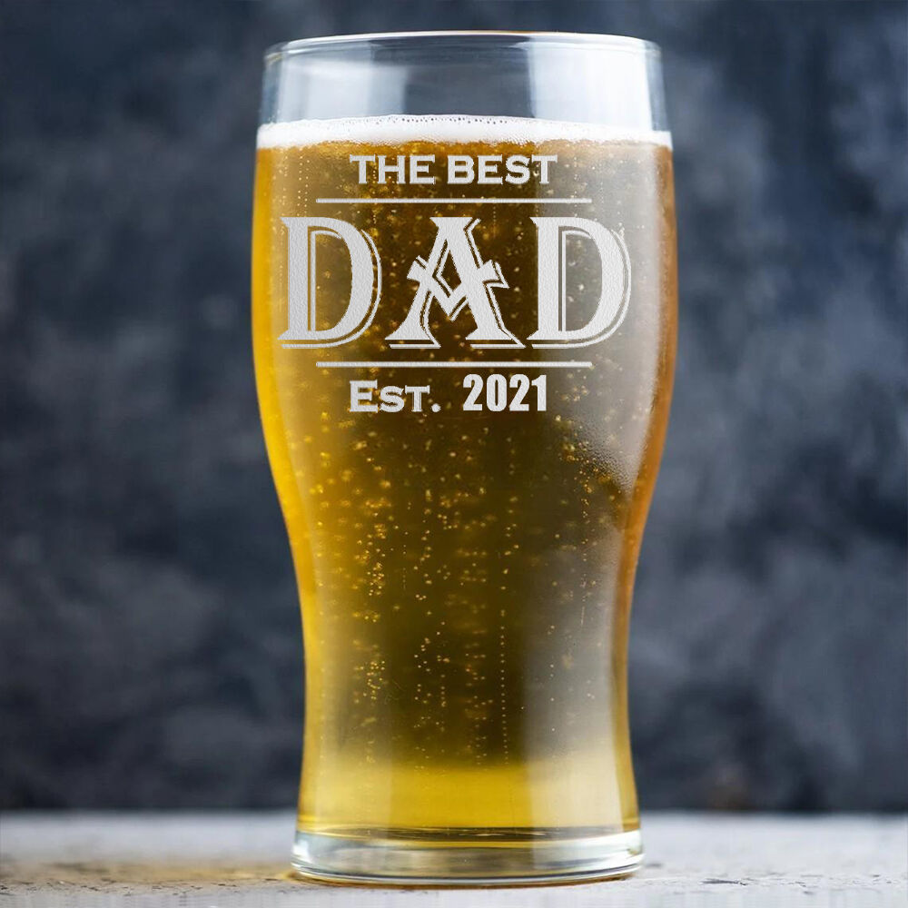 Personalized Date Beer Glass Simple Father's Day Present