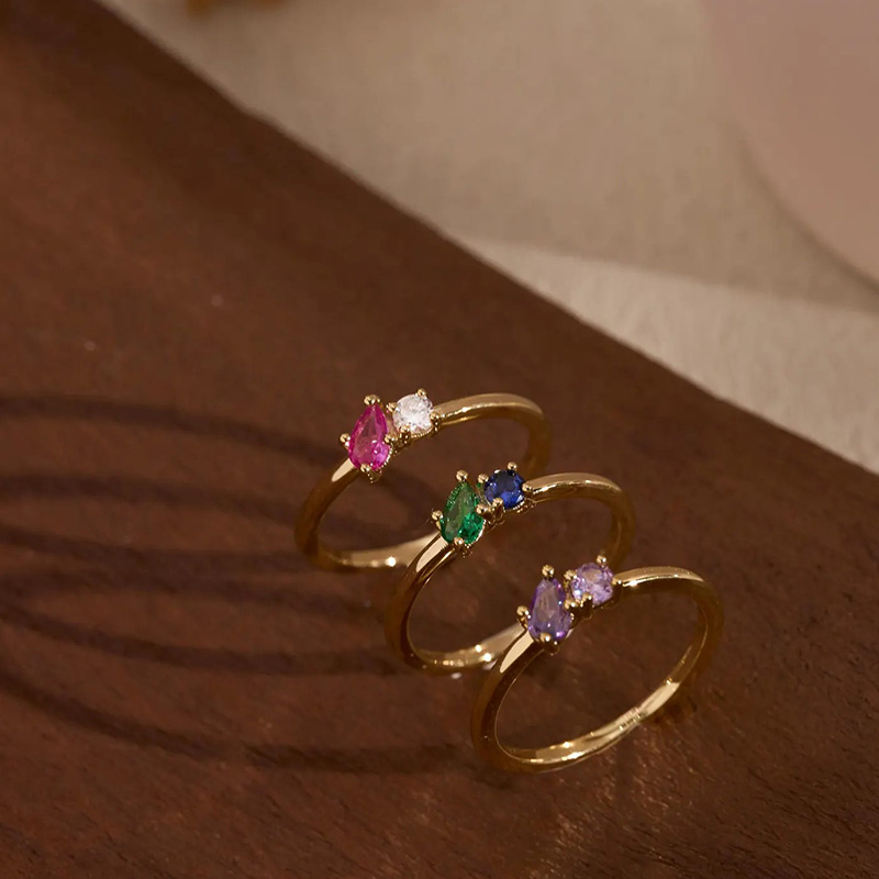 Personalized Birthstone Ring Beautiful Gift for Couples