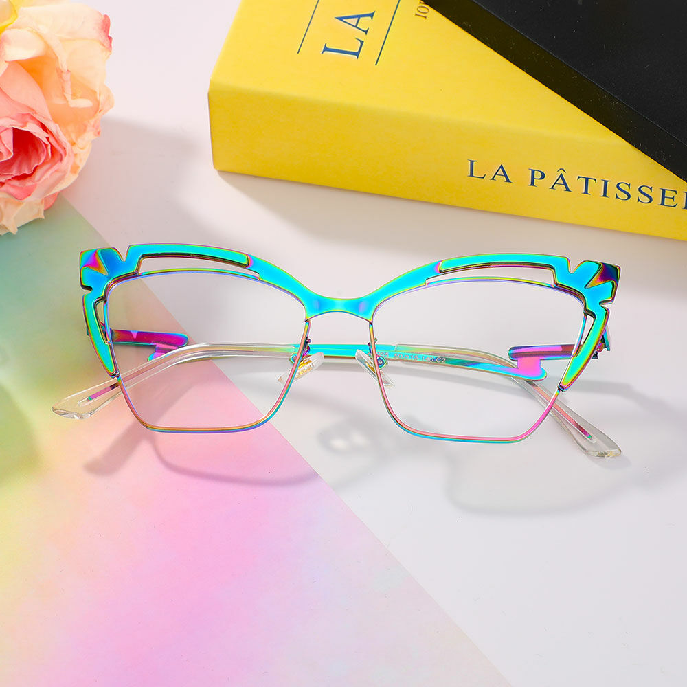 Peacock Cat Eye Green Glasses