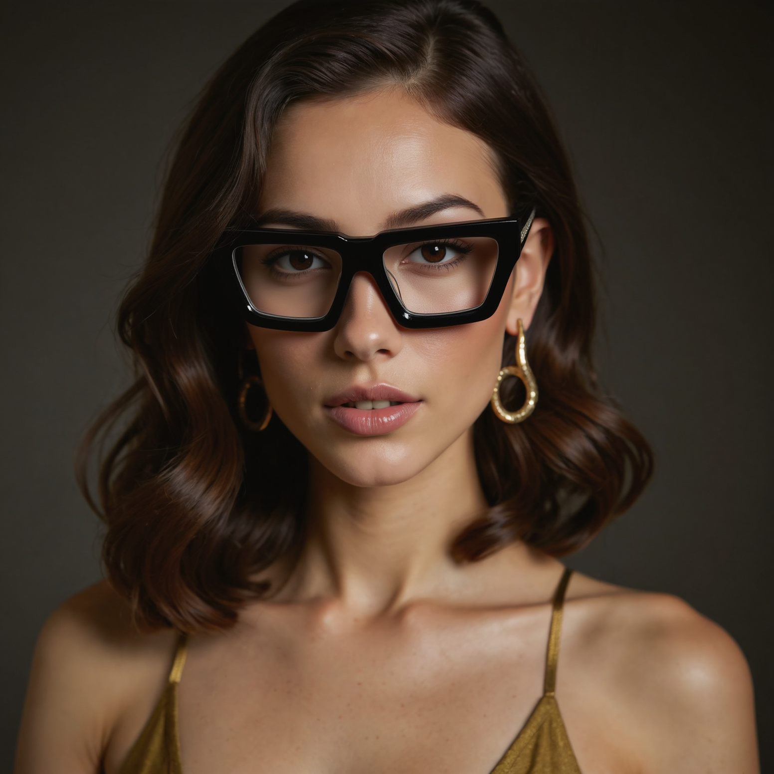 Evea Rectangle Schwarze Brille