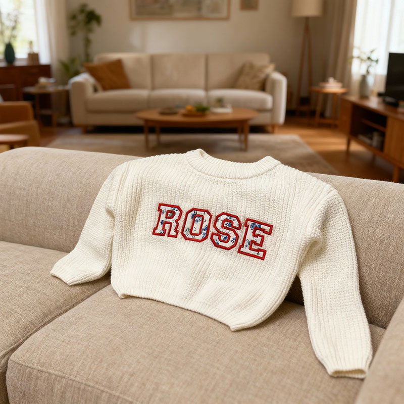 Personalisierter bestickter Namenspullover Schlichtes Geschenk für Kinder