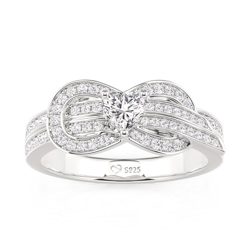 Jeulia Classic Infinity Heart Engagement Ring