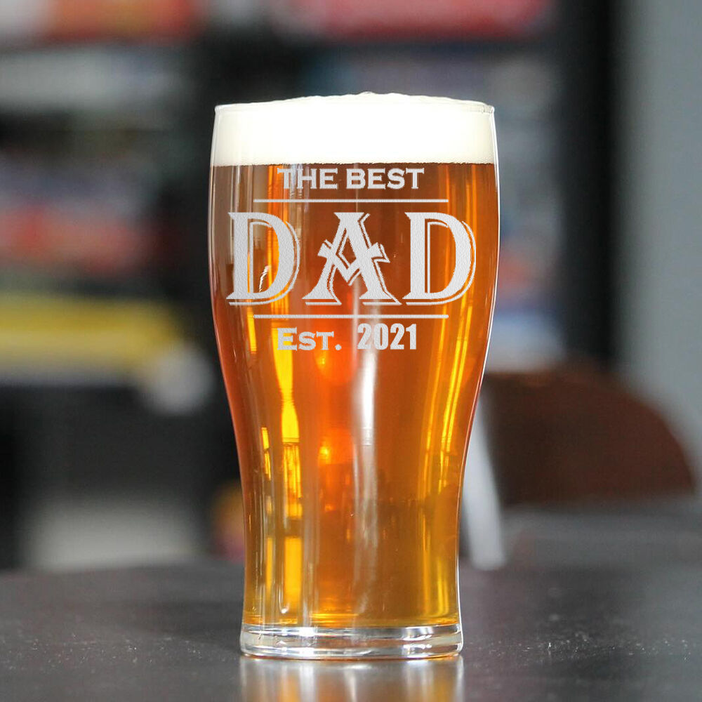 Personalized Date Beer Glass Simple Father's Day Present
