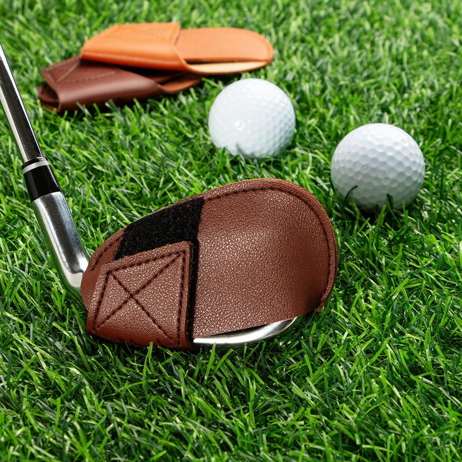 Personalized Golf Club Cover Custom Name Leather Protective Case Gift for Him