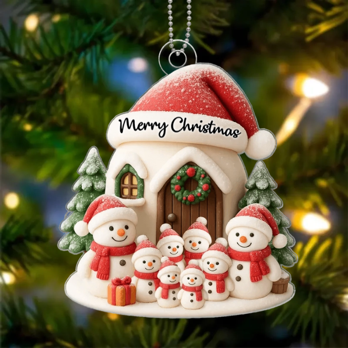 Personalized Snowman House Ornament Customized Name Christmas Gift for Family