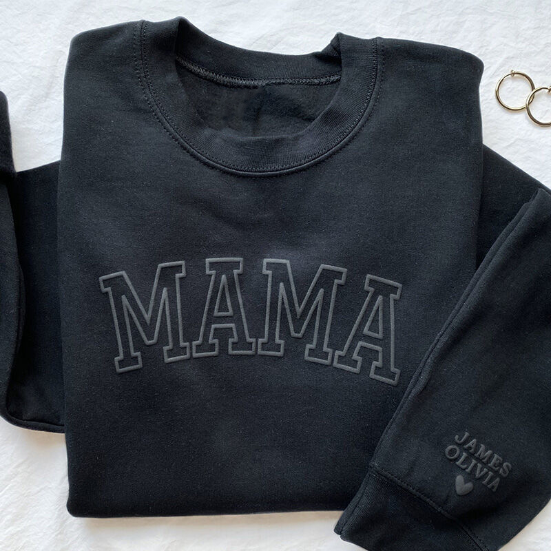 Personalized Sweatshirt Custom 3D Text Mother's Day Gift
