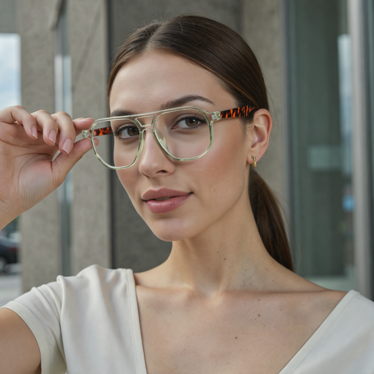 Truda Aviator Green Glasses