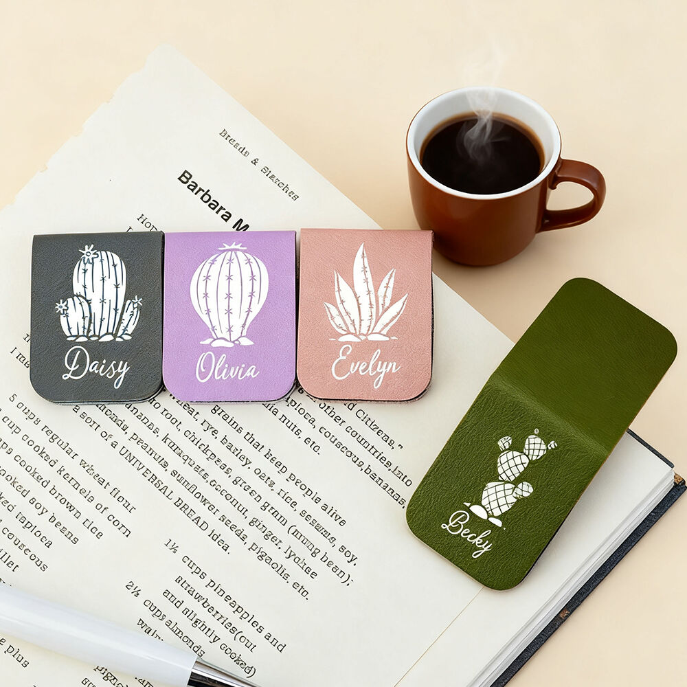 Custom Leather Magnetic Bookmark Add Name Accessories Gifts for Reader