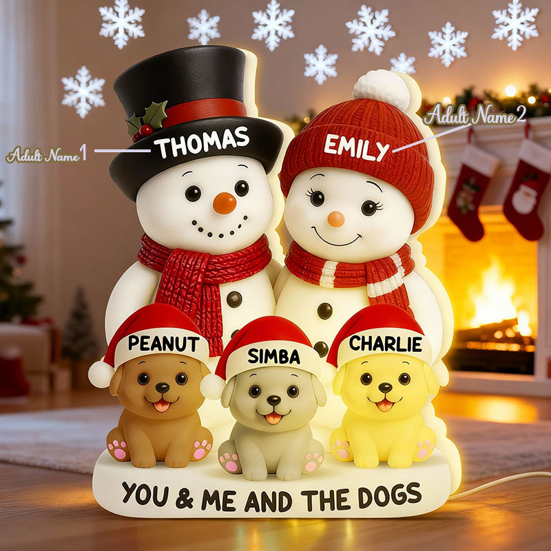 Personalized Name Night Light with Cute Animals Best Gift for Pet Lover