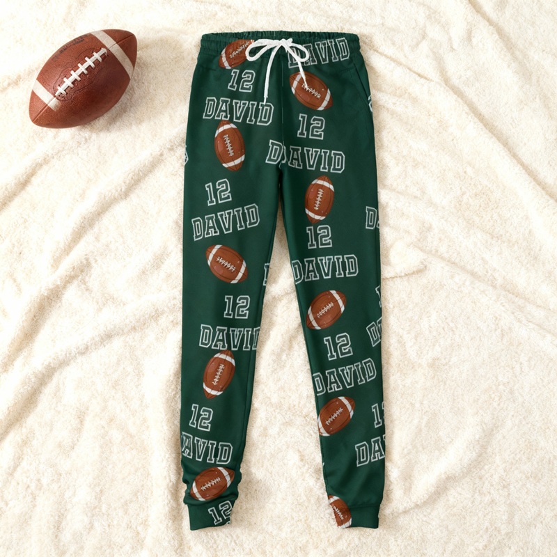 Personalisierte Unisex-Jogginghose mit individuellem Namen und Nummer Rugby-Design Geschenk für Sportliebhaber