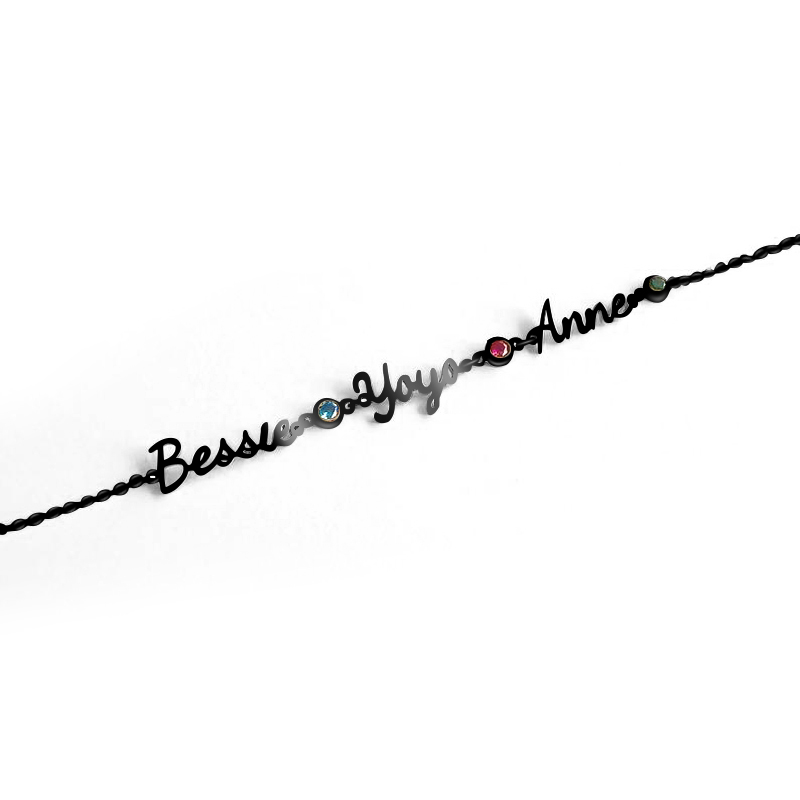 誕生石 ネーム カスタマイズ ブレスレット