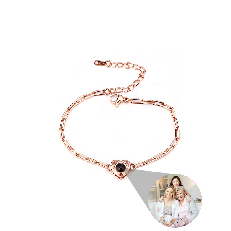 ハート 投影 写真 写真入れ ブレスレット オーダーメイド