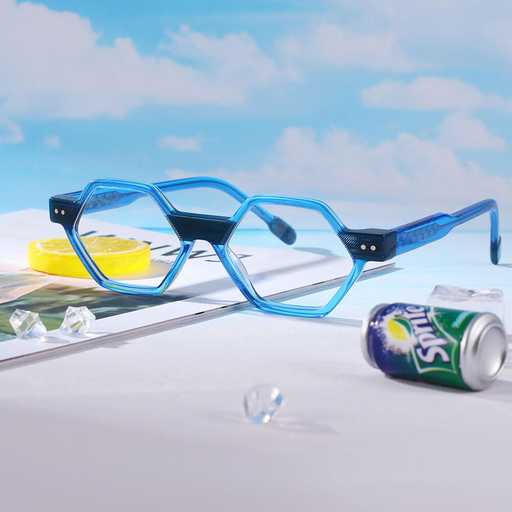 Stuart Geometric Blue Glasses