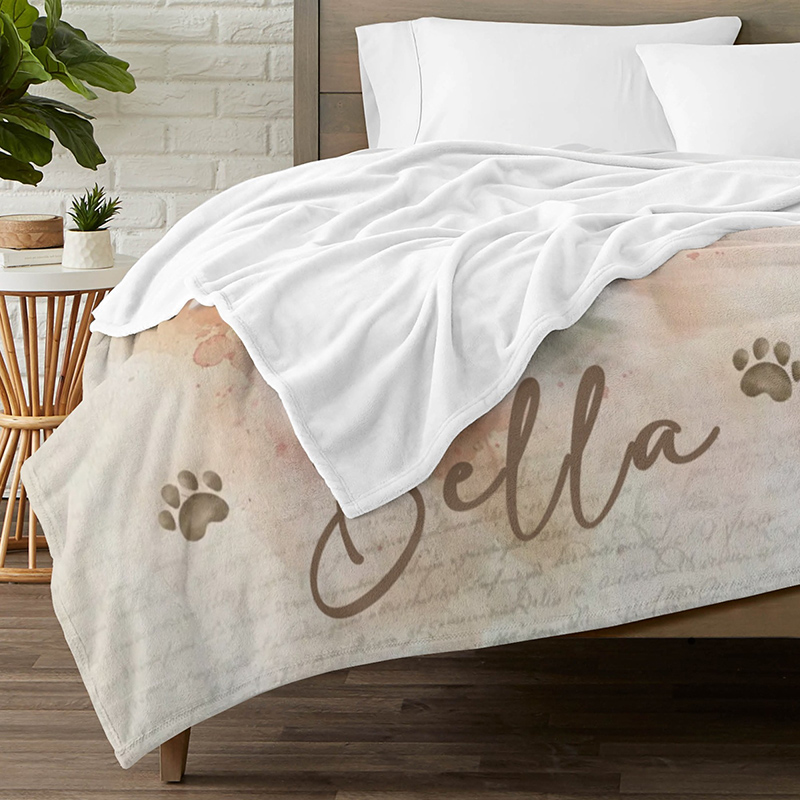 犬 ペット 写真 メッセージ入り ブランケット オリジナル