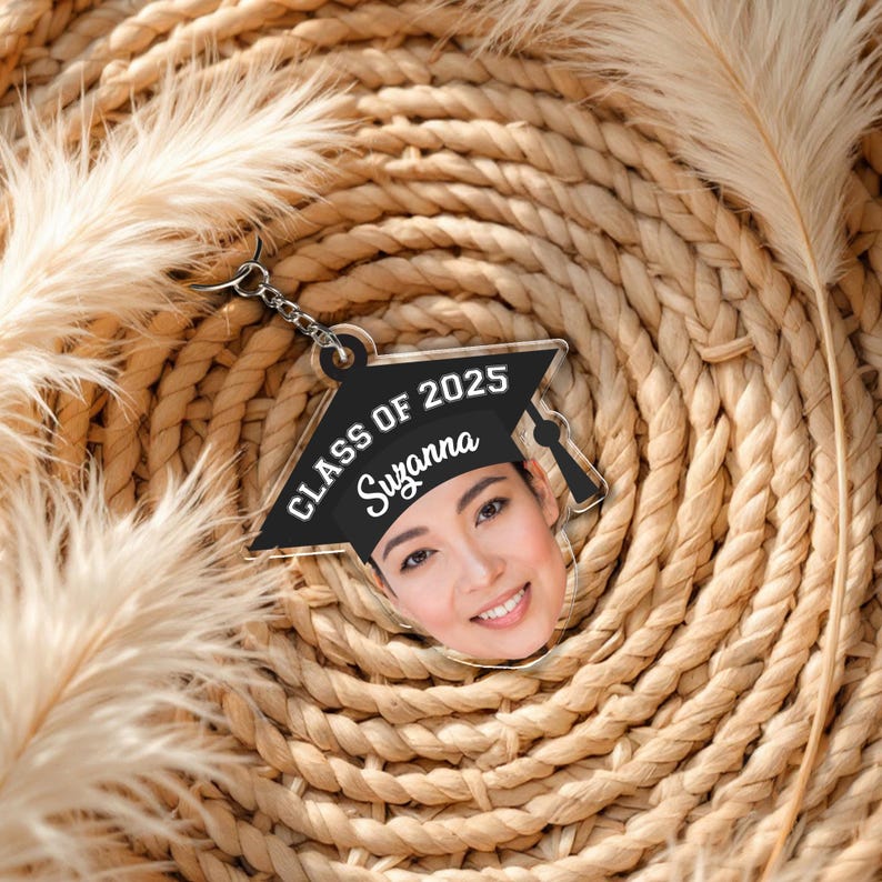 Personalized Acrylic Photo Keychain Graduation Gift for Classmates