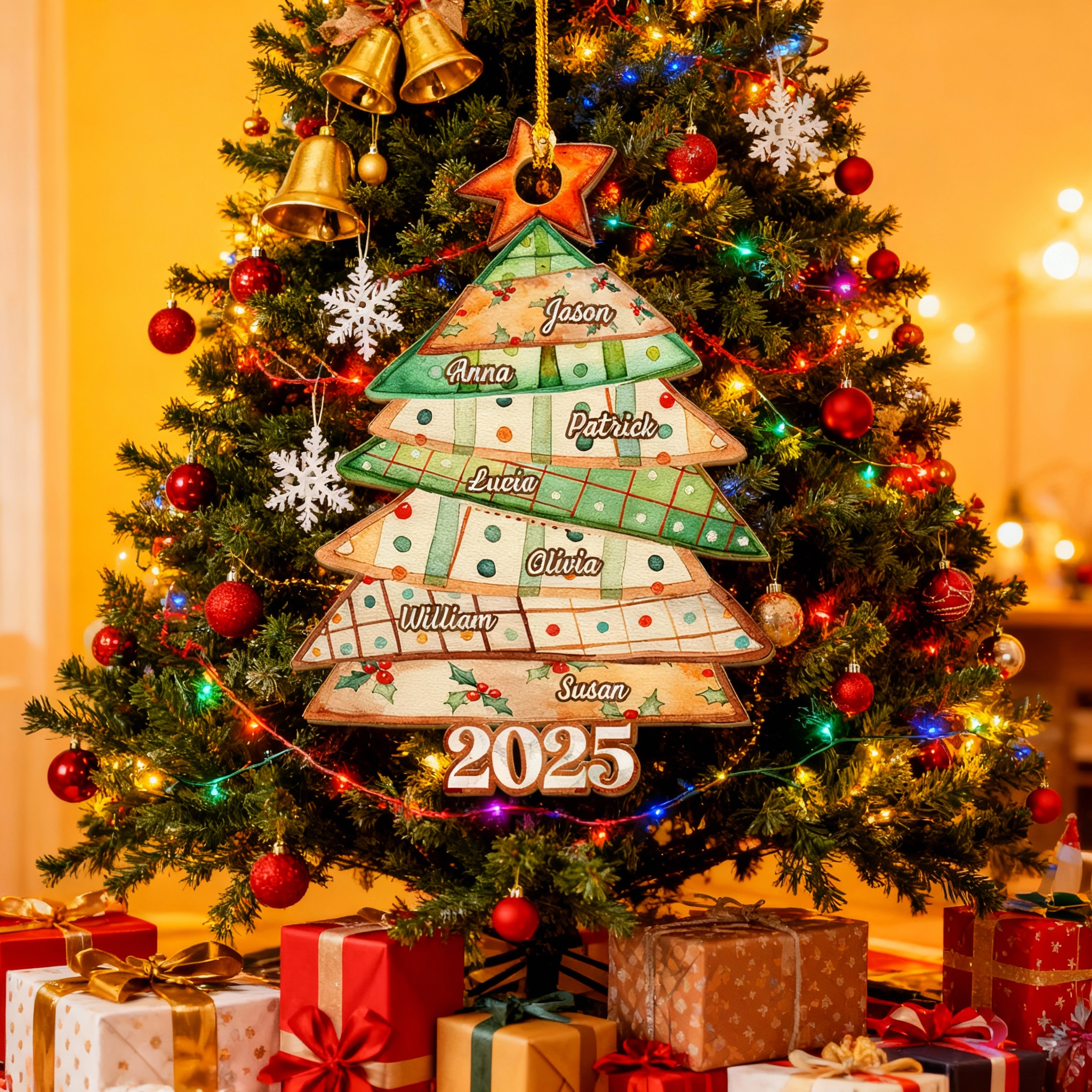 Personalized Christmas Tree Ornaments with Name Customization for Family Gifts