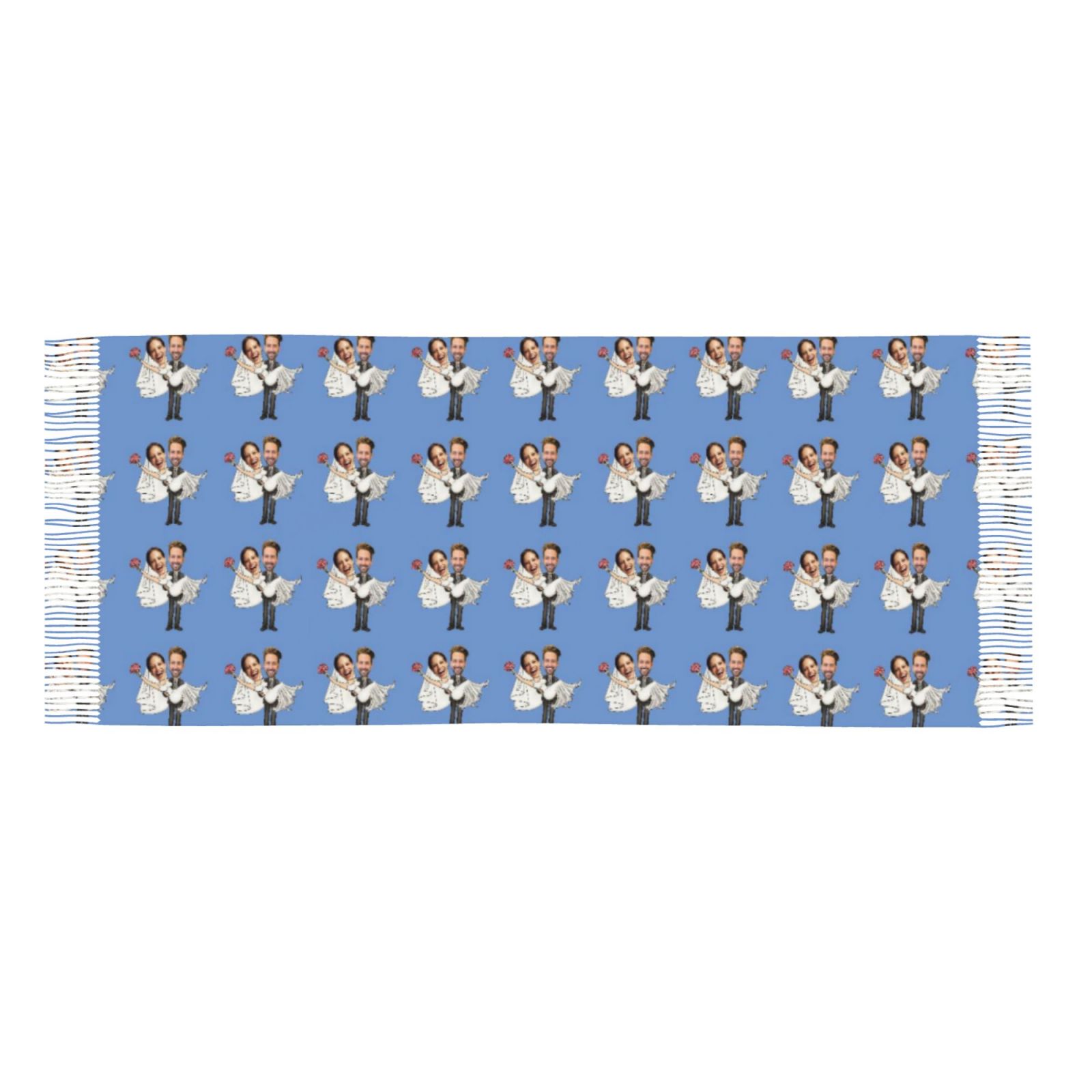 Custom Scarves with Couple's Face Photos as Wedding Gifts for Friends