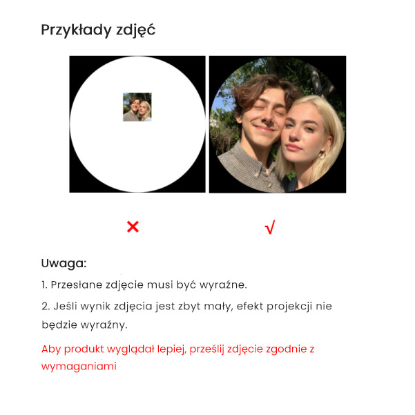 Personalizowana Foto Projekcja Brelok do kluczy Anioł