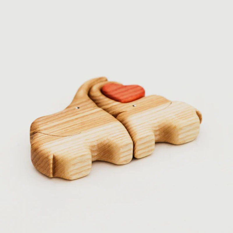 名入れ ウッド パズル 象 オブジェ 置物 インテリア