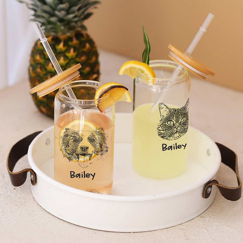 Personalizowana szklanka z pokrywką i słomką oraz spersonalizowanym imieniem Najlepszy prezent dla miłośnika zwierząt