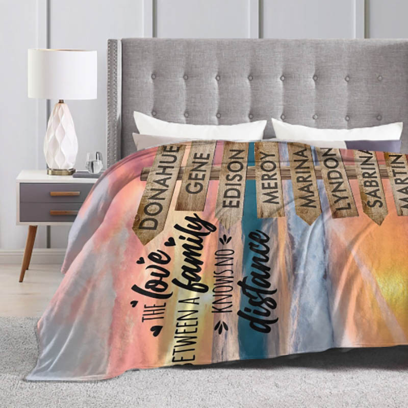 Personalized Name Blanket Warm Gift for Family "The Love"