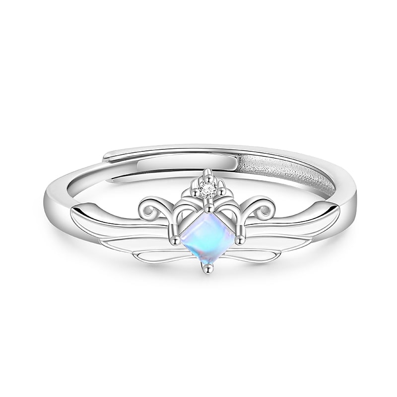 Jeulia Simple Princess Crown Adjustable Women Ring Sterling Silver