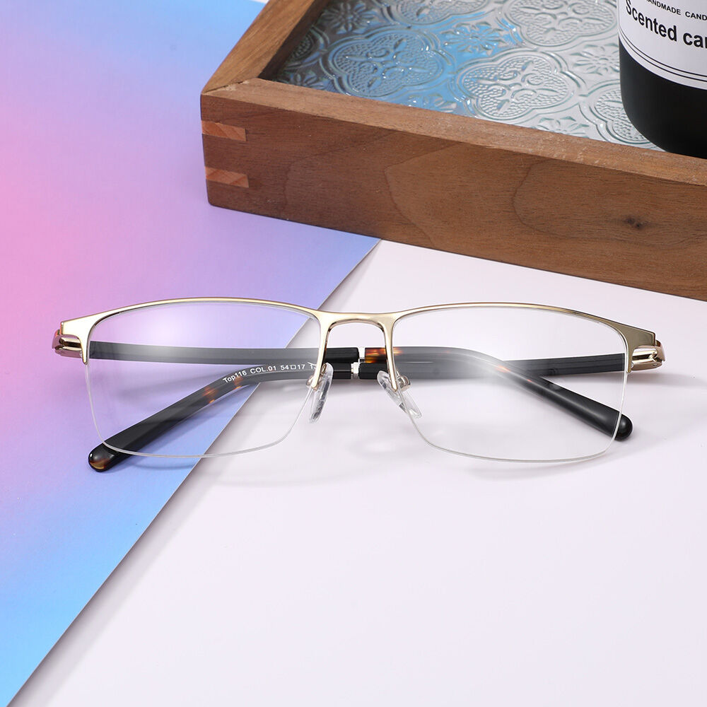 Occhiali da Vista Cuicee Rettangolare Browline Oro 