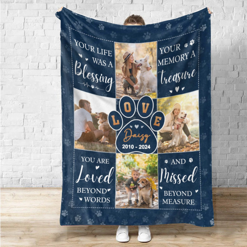 Personalized Photo Blanket Cute Gift for Pet Lover
