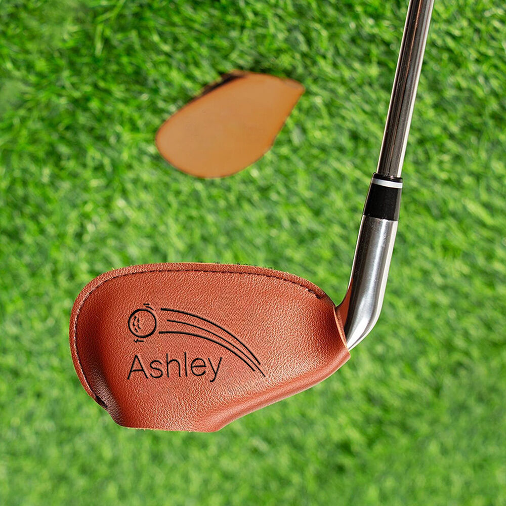 Custom Engraved Golf Iron Head Covers Waterproof PU Leather Protectors for Golfer
