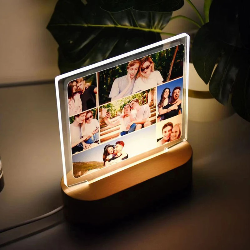 Personalized Photo Acrylic Lamp for Couple