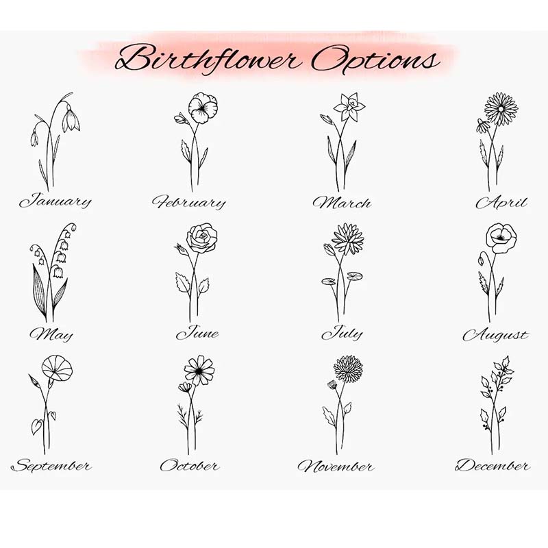 Personalized Square Jewelry Box With Custom Name and Birth Flower for Her