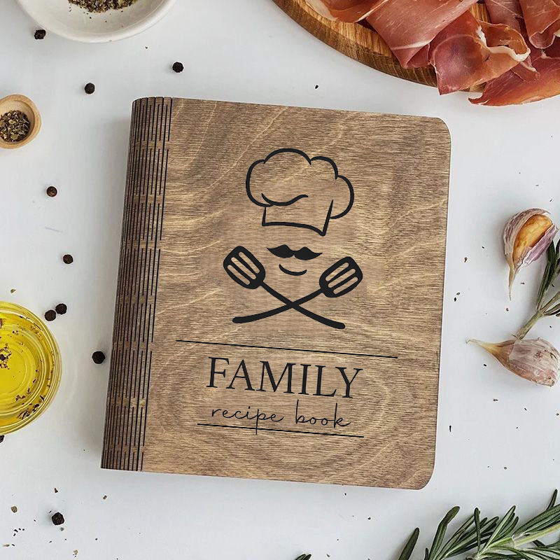 Personalized Recipe Book Simple And Elegant Kitchen Supplies Cover Design Gift for Family