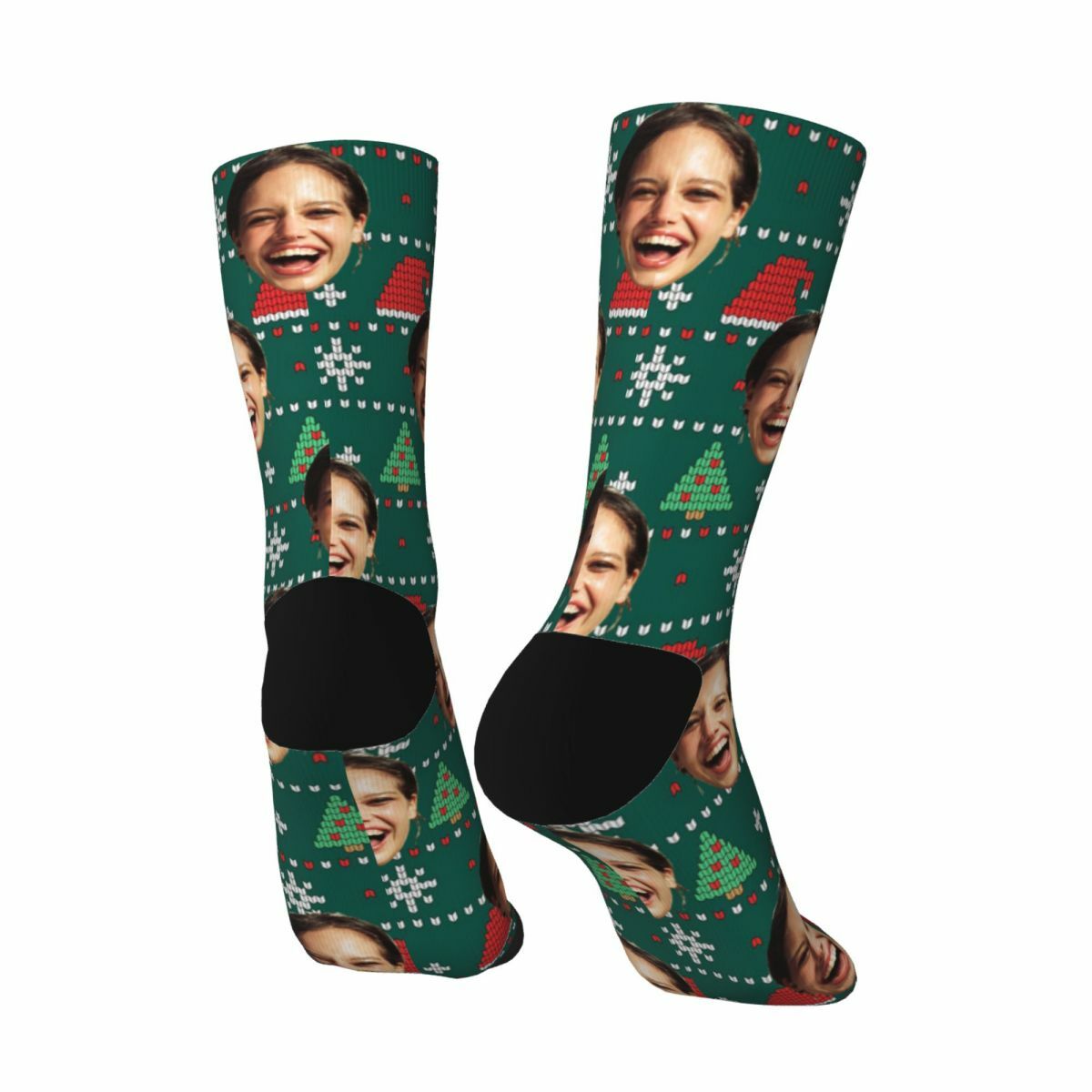 Customized Face Socks Add Photo Mid-Calf Socks for Christmas