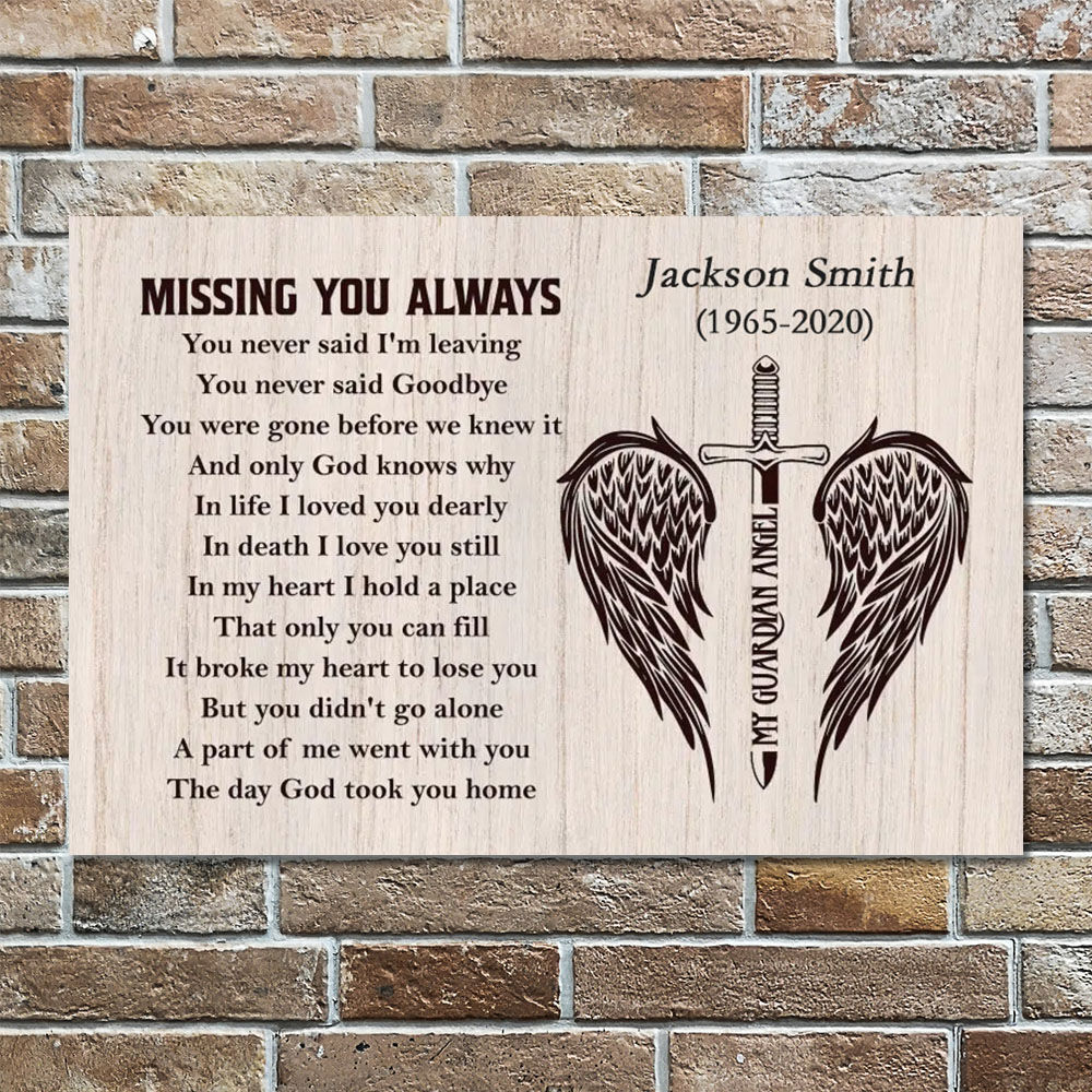Personalized Name Canvas Wall Art with Wings Pattern Simple Gift for Couples