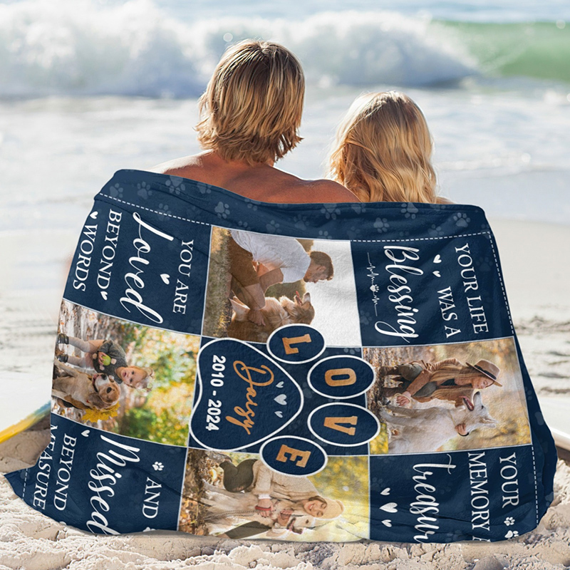 Personalized Photo Blanket Cute Gift for Pet Lover